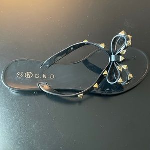 Black Bow Tie Sandal